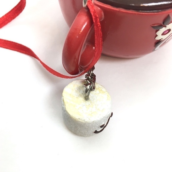 CHRISTMAS Ornament Hot Chocolate Mug Marshmallows Holidays Cocoa Hearts Flowers - Picture 4 of 8